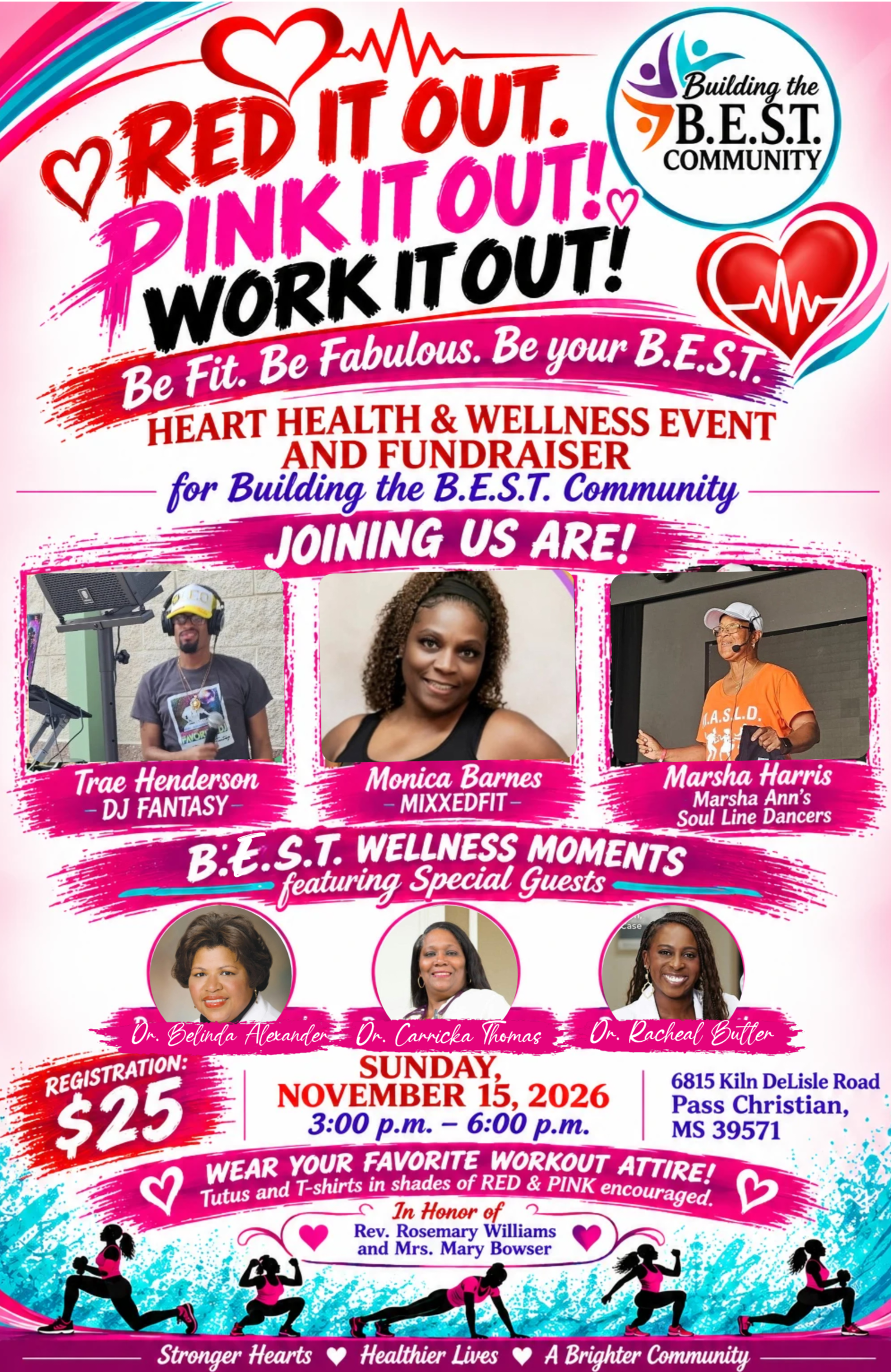 Event Poster Red it Out. Pink it Out. Work it Out.